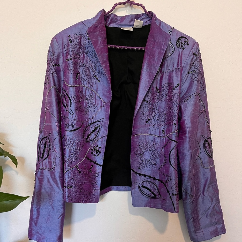 Vintage Bleu Bayou Purple Iridescent Blazer